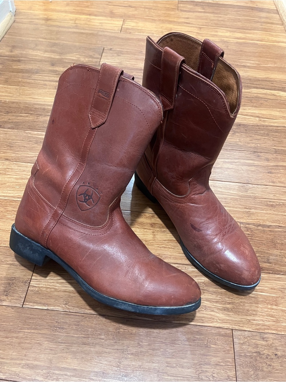 Ariat Brown Leather Western Pull-On Boots for Men